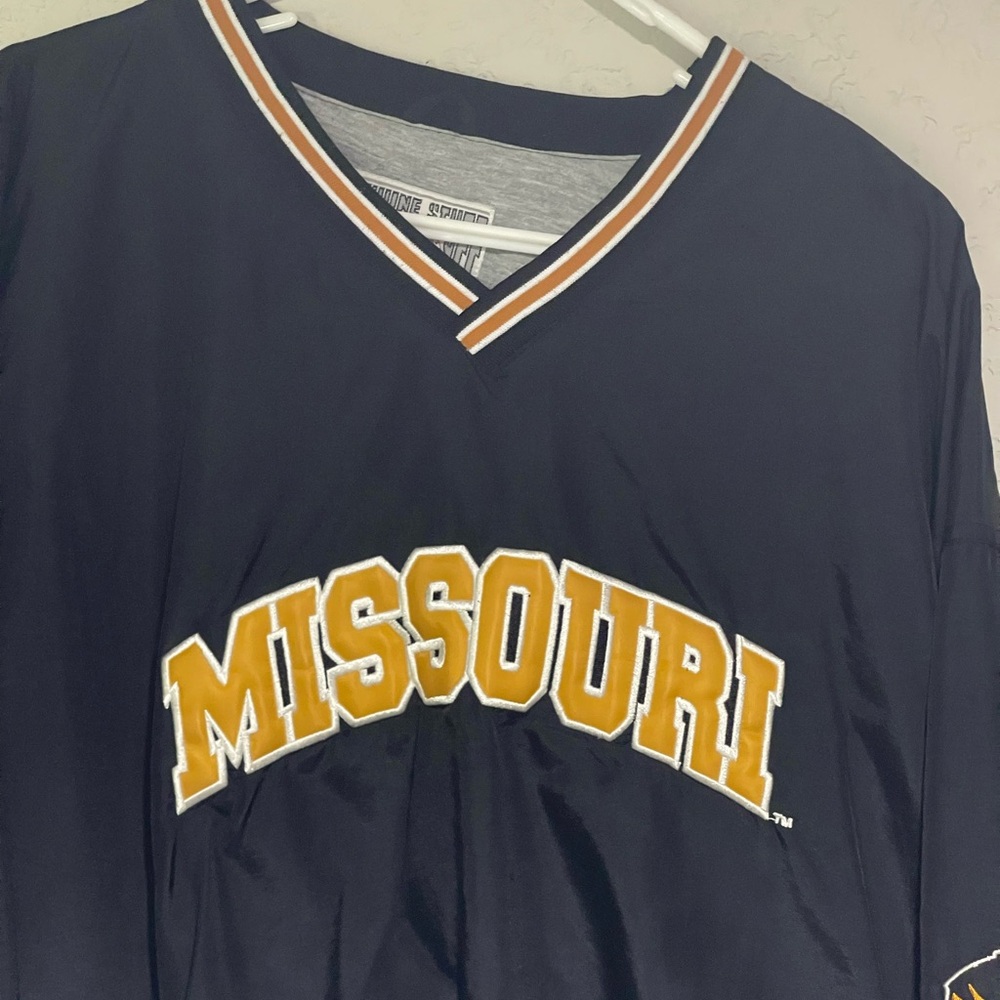 Missouri Tigers Pullover Mens XL Black Gold Mizzou Windbreaker Genuine Stuff - Picture 2 of 4